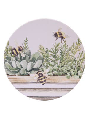 Whimsical Garden Herb Garden Ceramic Coaster