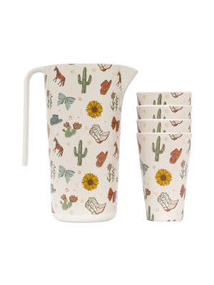 Saddle & Bloom Bamboo Melamine Cup & Jug Set