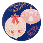 Christmas Navy Baubles Coaster