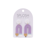 End Of Year Purple Pencil Earrings