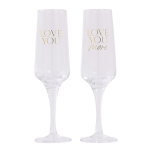 Wedding Love You Wine Glass Set