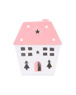 Christmas Pink Light Up Ceramic House