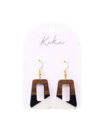 KiKi Geo Wood Rectangles Earrings